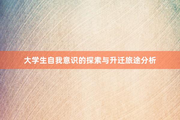 大学生自我意识的探索与升迁旅途分析